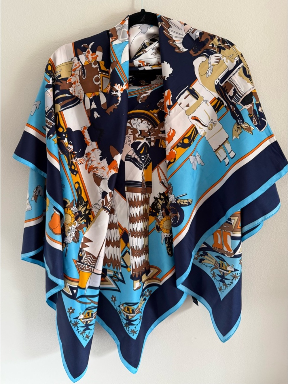 Printed colorful scarf  %100 silk
